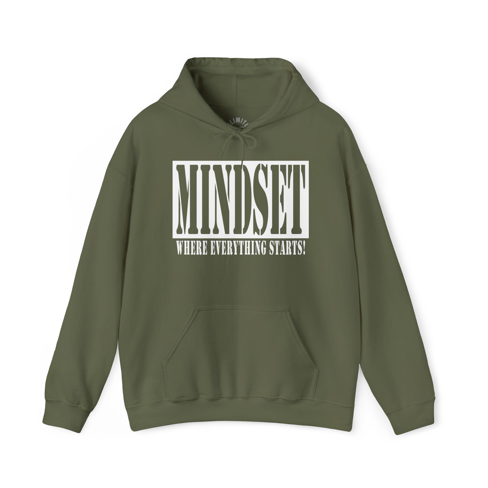 Mindset Stencil White Logo Hoodies