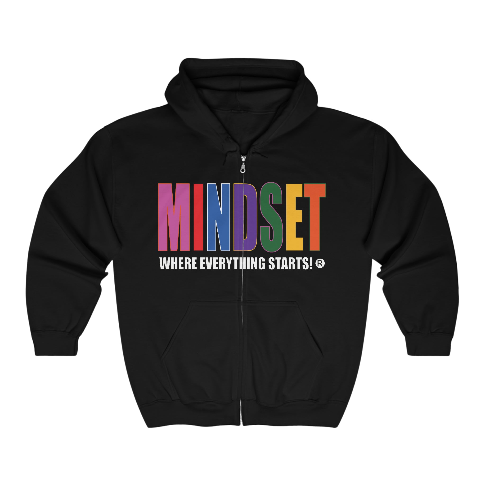 Mindset Trademarked Heavy Blend™ Full Zip Hoodie (MULTICOLOR LOGO)