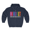 Mindset Trademarked Heavy Blend™ Full Zip Hoodie (MULTICOLOR LOGO)