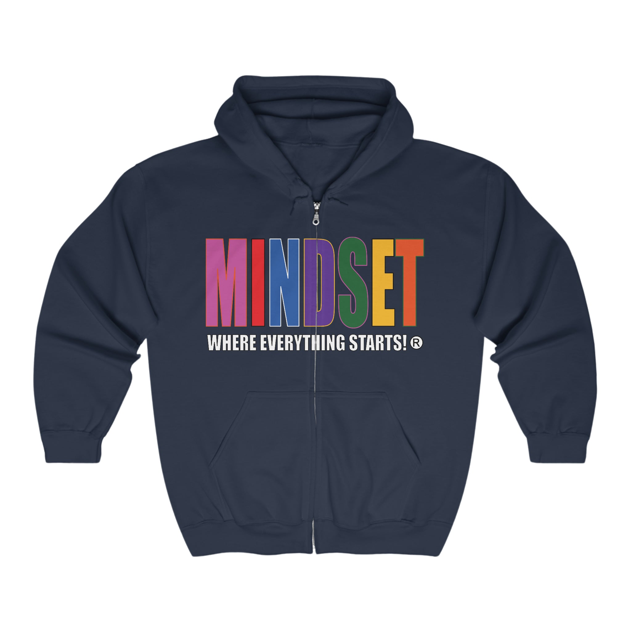 Mindset Trademarked Heavy Blend™ Full Zip Hoodie (MULTICOLOR LOGO)