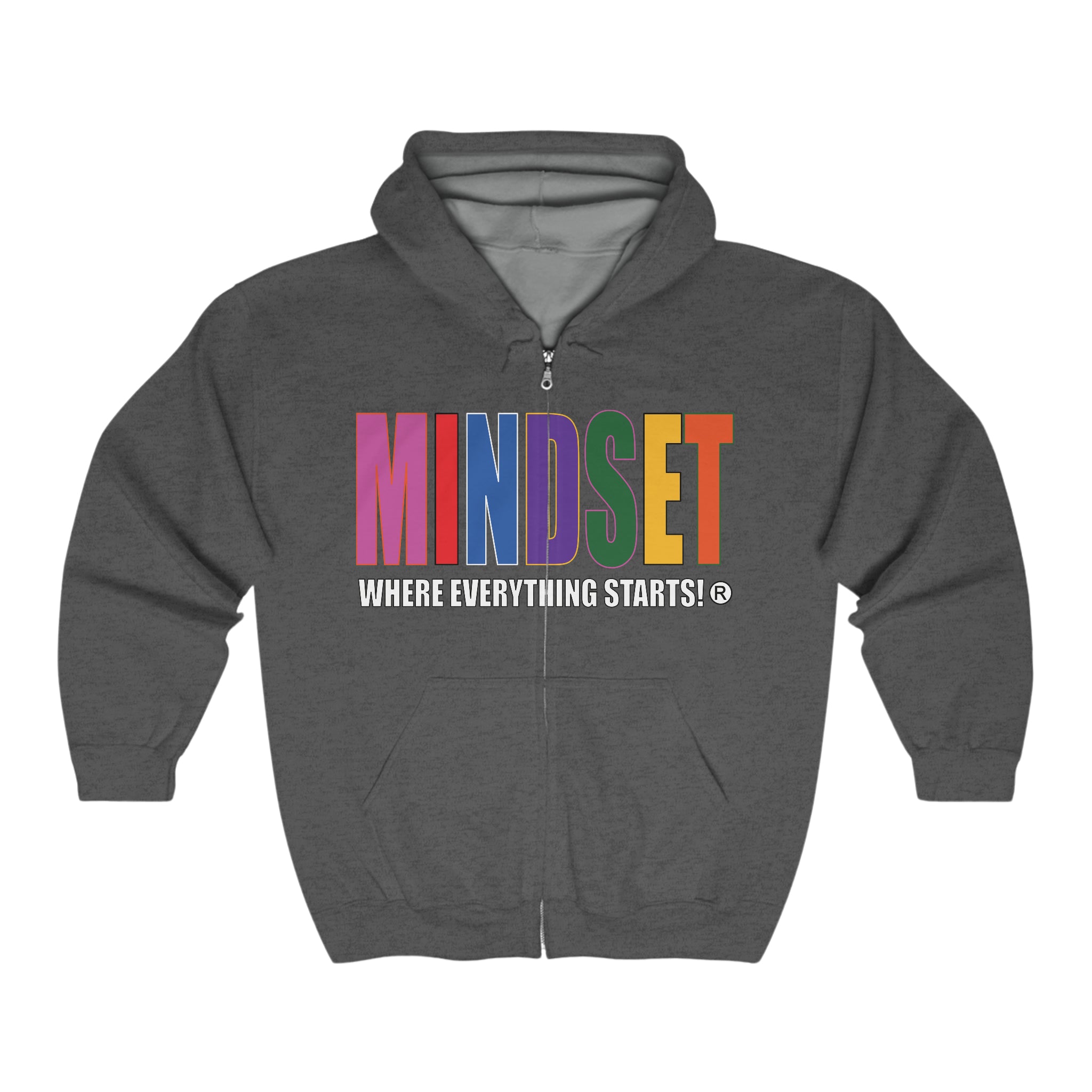 Mindset Trademarked Heavy Blend™ Full Zip Hoodie (MULTICOLOR LOGO)